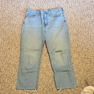 Madewell Light Blue Straight Leg Jeans crop